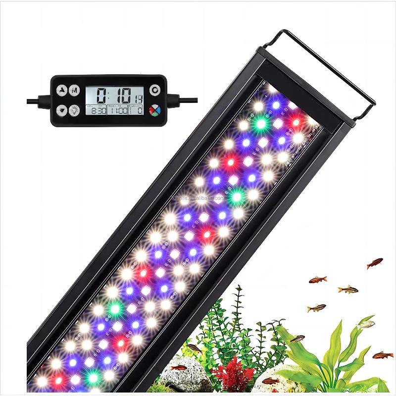 Planted Aquarium Cycling - ไฟ LED สำหรับตู้ปลาแบบกันน้ำ ทำงานอัตโนมัติเปิด-ปิด 24/7 แสงเต็มสเปกตรัม