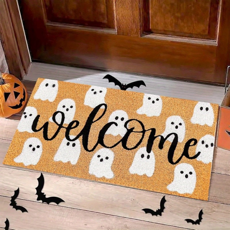 Aquarium Zombie - ฮาโลวีนพรมเช็ดเท้าน่ารักGhost Welcomeชั้นลื่นพรมประตูสําหรับในร่มกลางแจ้งห้องน้ําPorchตกแต่งบ้าน
