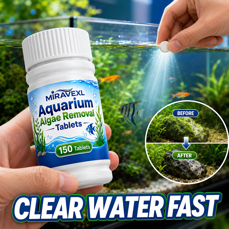 Aquarium Plant Seeds - เม็ดกำจัดตะไคร่น้ำในตู้ปลา MIRAVEXL 150 เม็ด, ยาฆ่าตะไคร่น้ำที่ปลอดภัย, ช่วยให้น้ำใสขึ้นอย่างรวดเร็วสำหรับปลาในน้ำจืดและพืชน้ำ